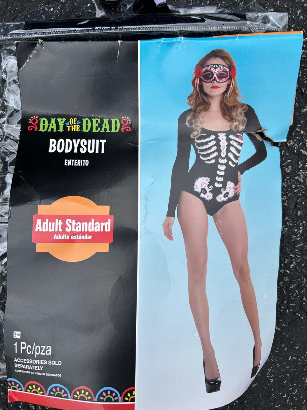 Day of the Dead Black Skeleton One-Piece Bodysuit